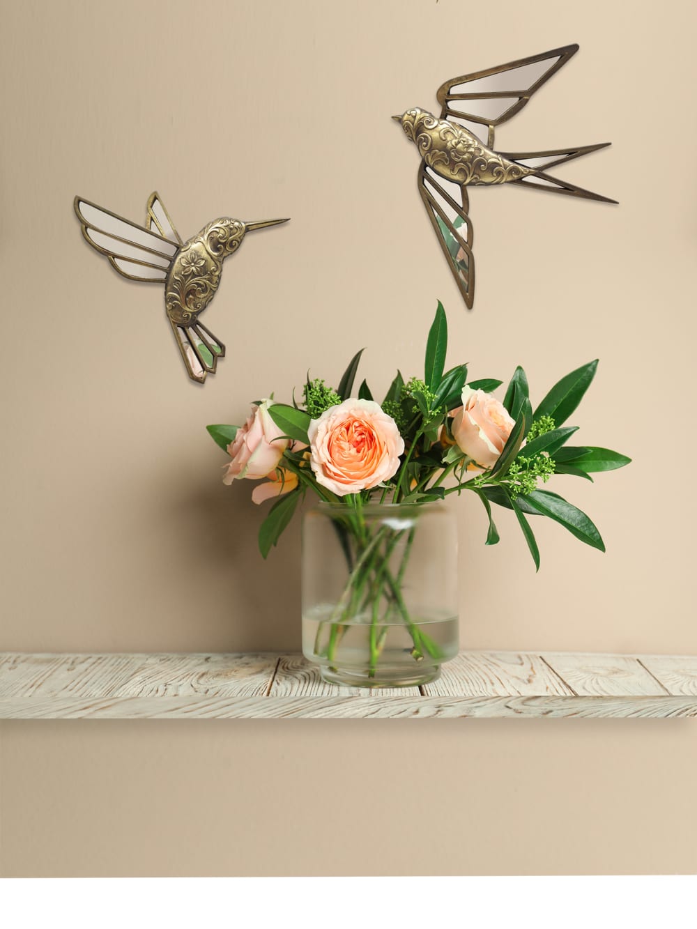 Déco murale vol oiseau doré 29x28cm - Maisons du Monde
