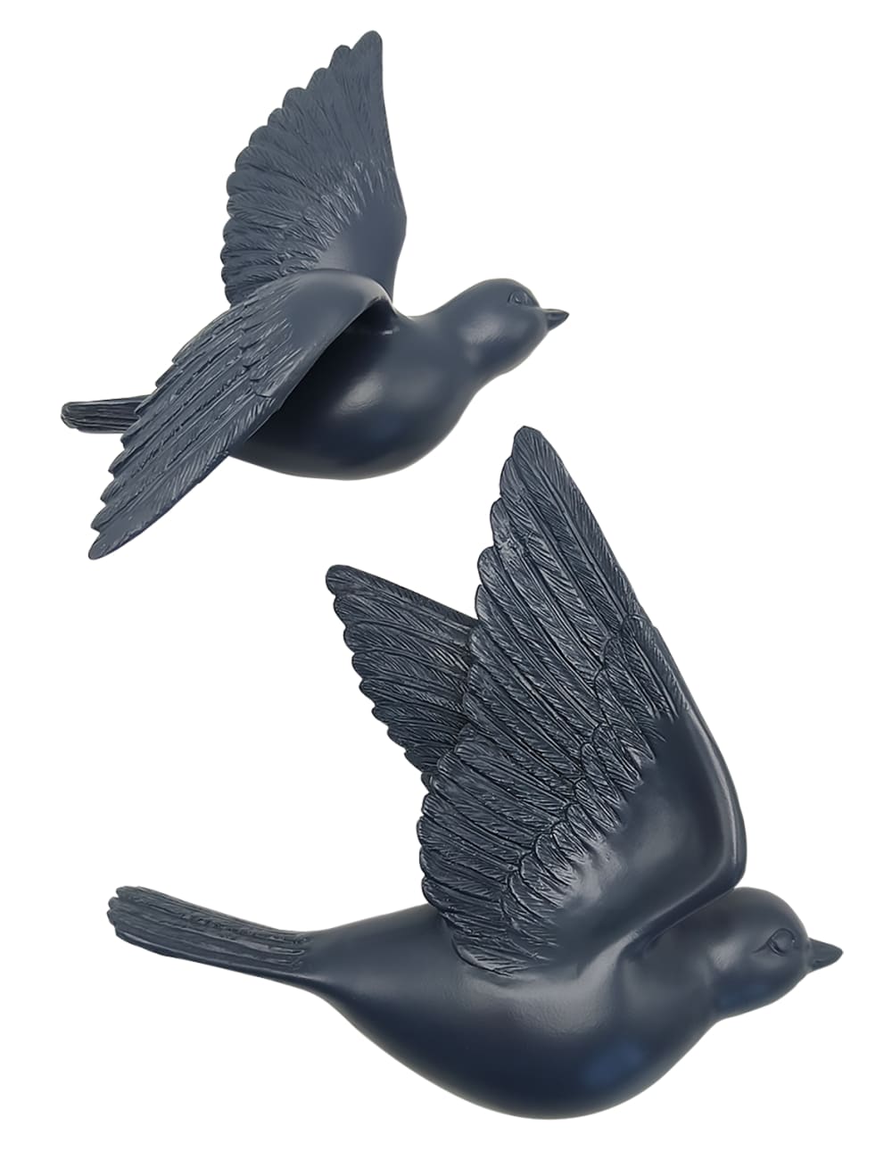 Lot de 2 déco murales oiseaux bleus 12,5x15cm — Beyit