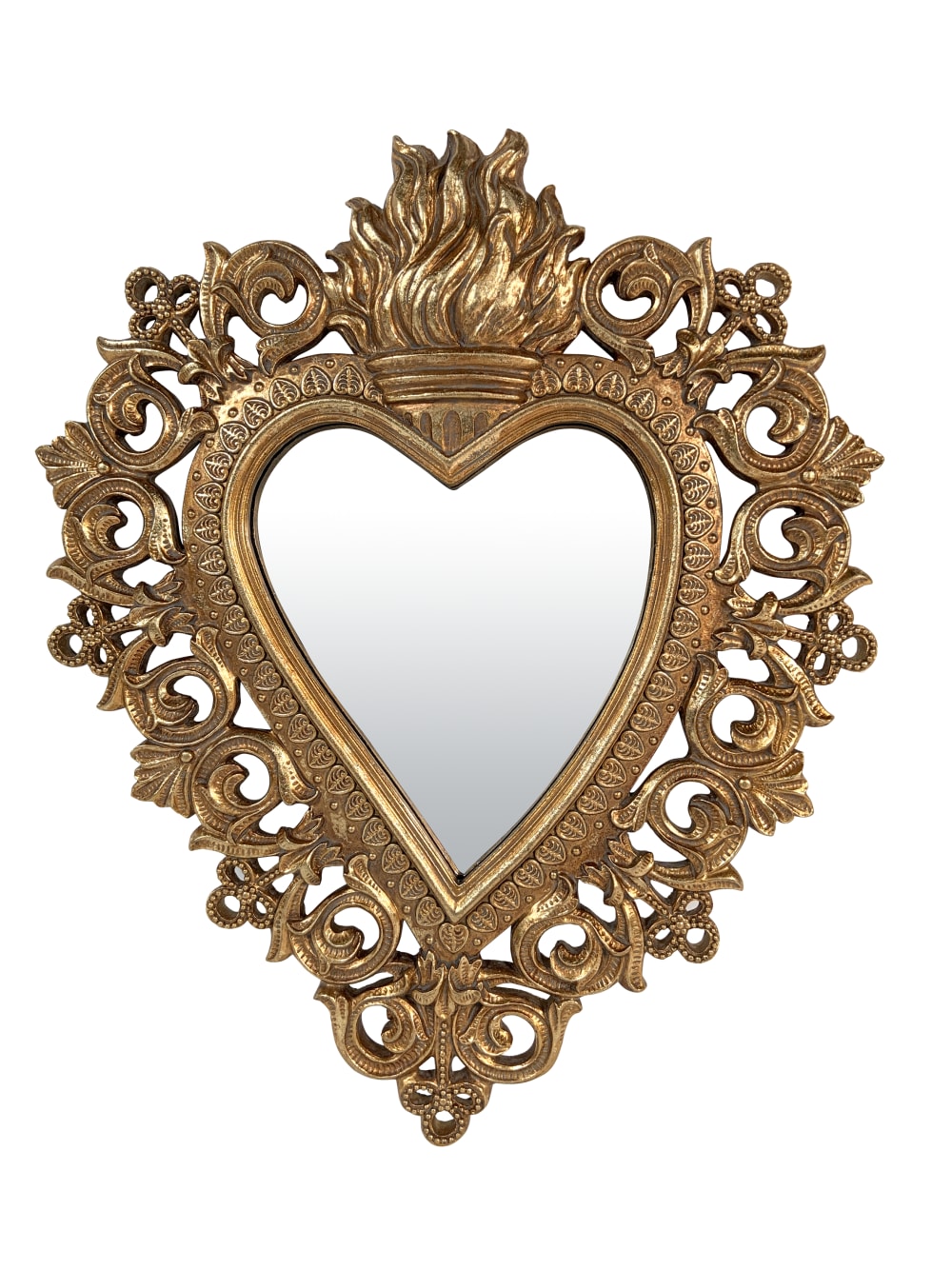 Déco miroir ex-voto coeur 24.8x29.8cm