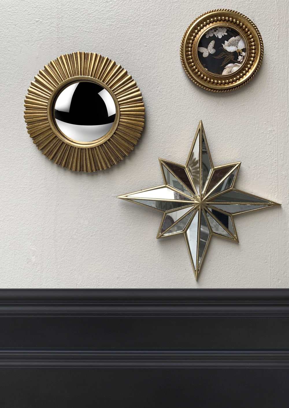 Lot étoile, miroir convexe et cadre perle doré - Maisons du Monde