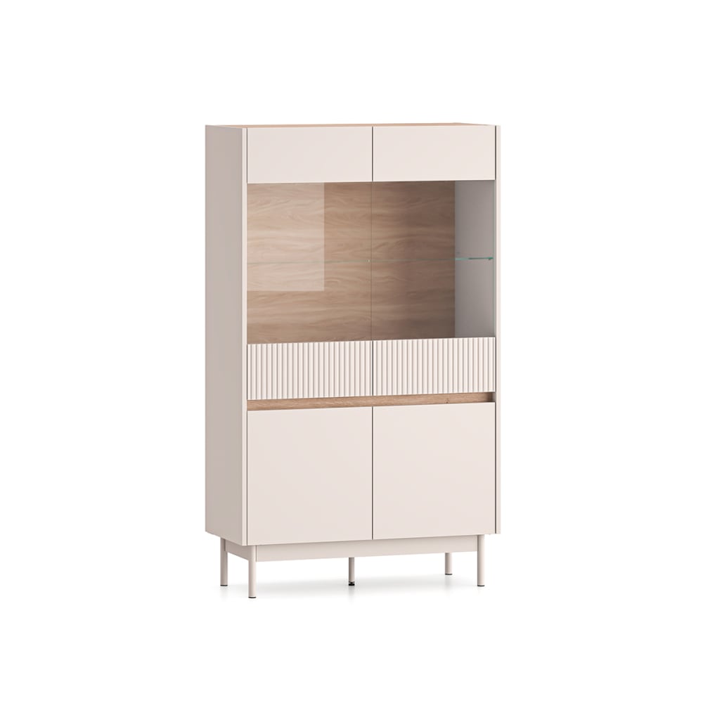 Vaisselier 4 portes stratifiés beige