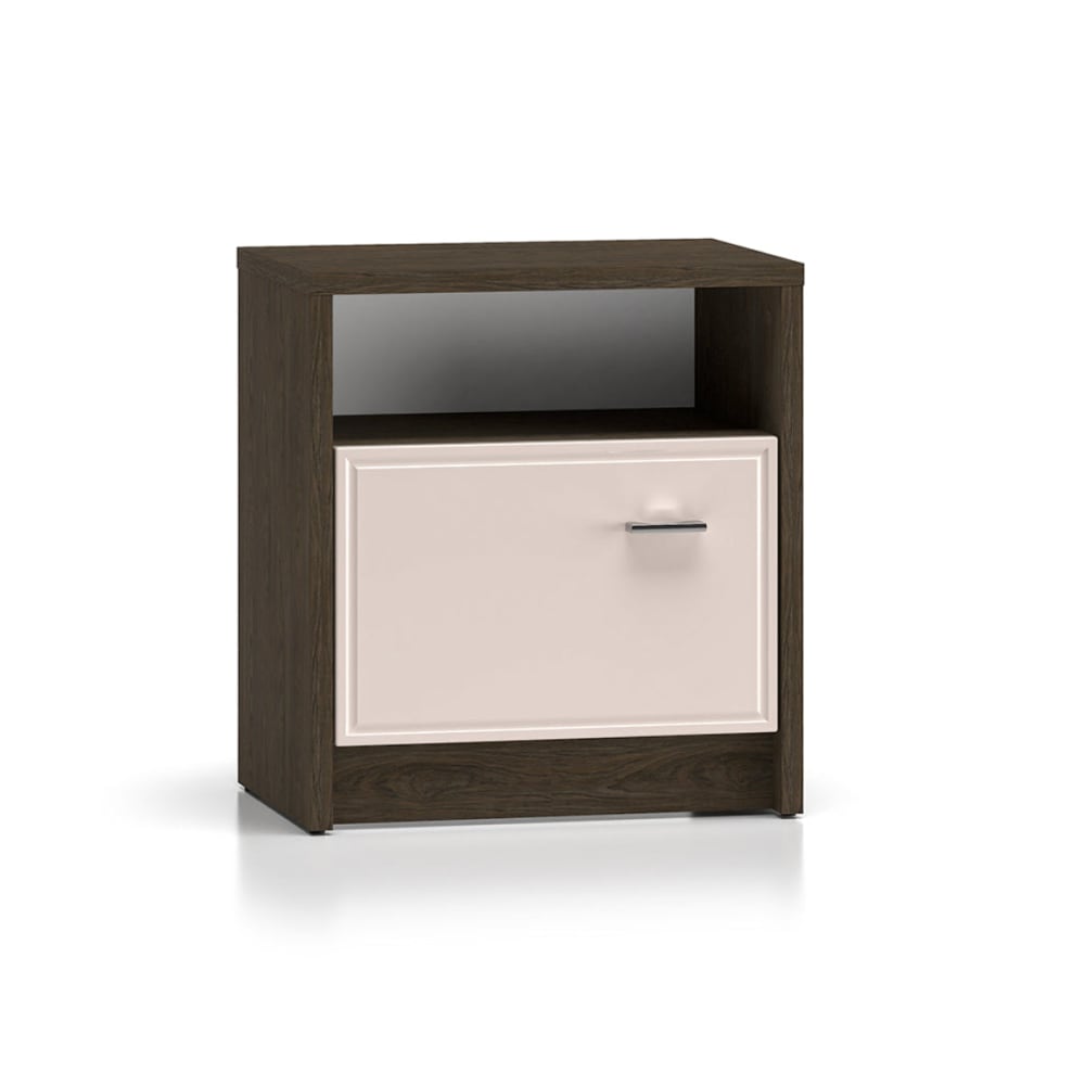Petits meubles Nachttisch 1-türig MDF Kaschmir und Dunkles Holz style modern Beige Spanplatte