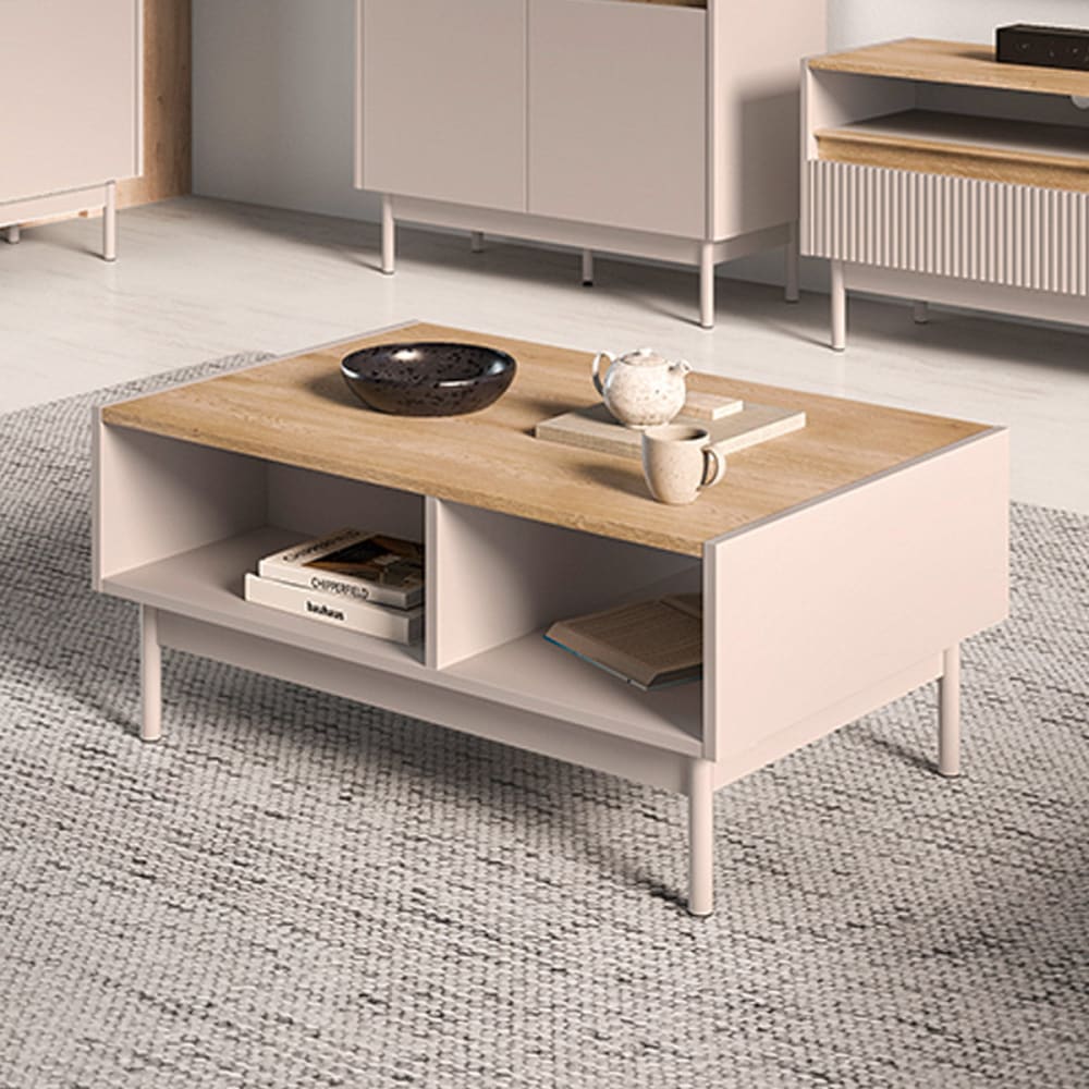 Petits meubles Couchtisch MDF Kaschmir und Holz Beige Spanplatte