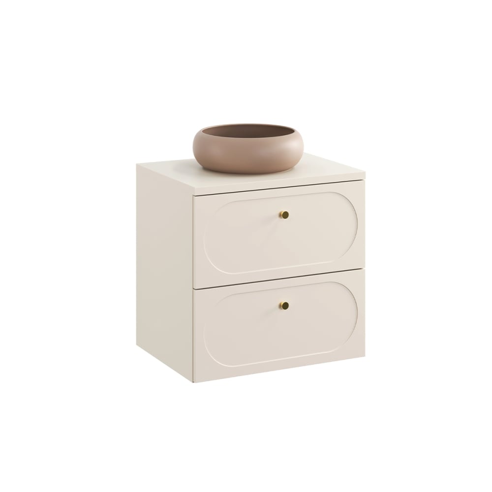 Meuble vasque stratifiés beige sable