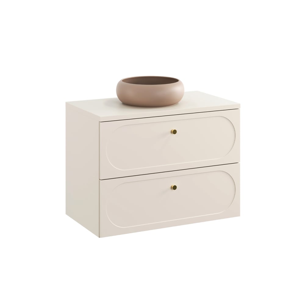 Meuble vasque stratifiés beige sable