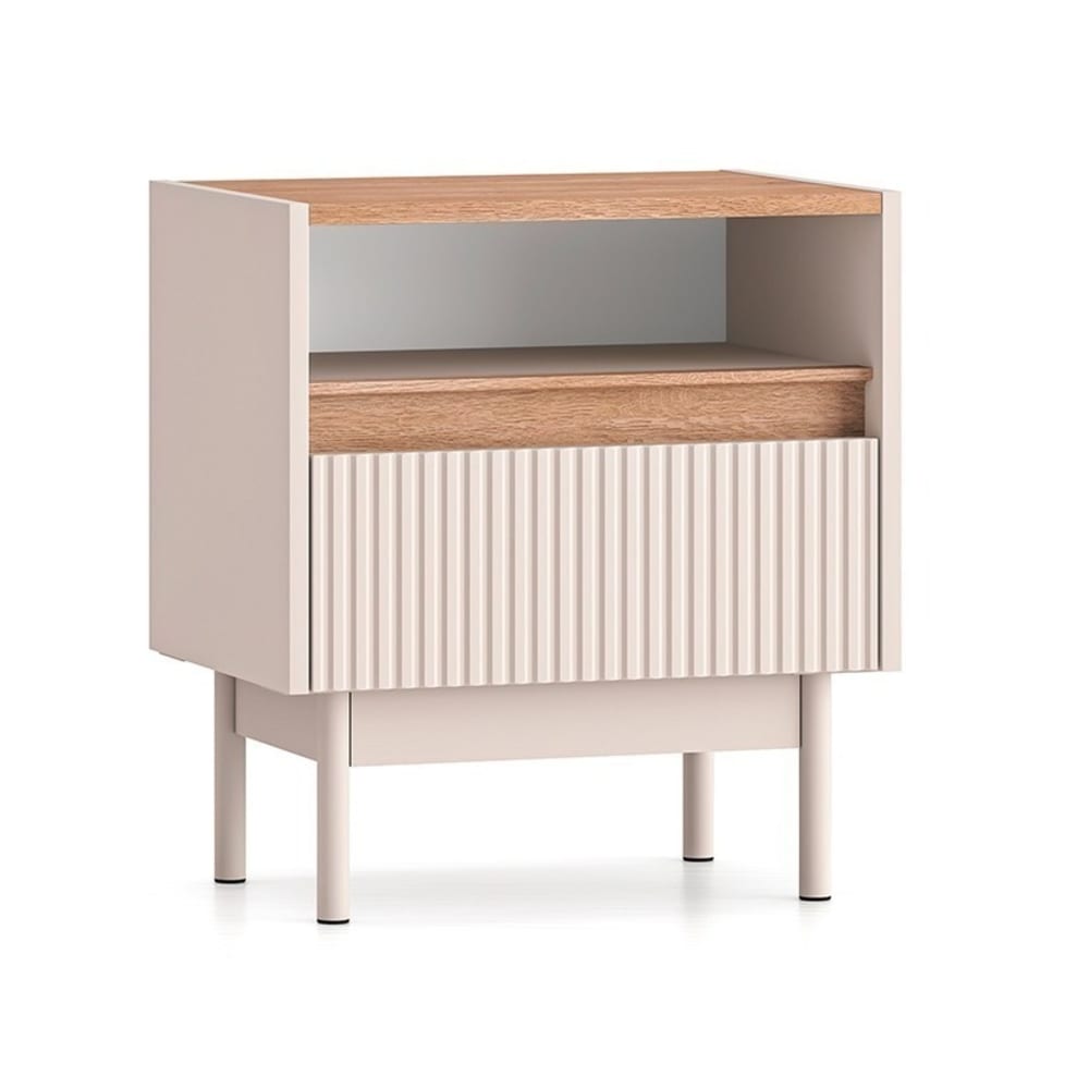 Chevet 1 tiroir stratifiés beige