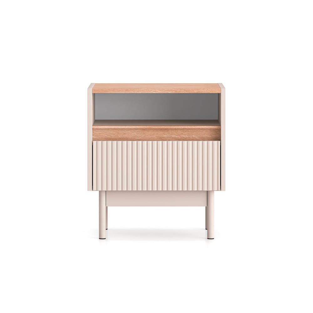 Nachttisch mit 1 Schublade MDF Kaschmir und Holz - Maisons Du