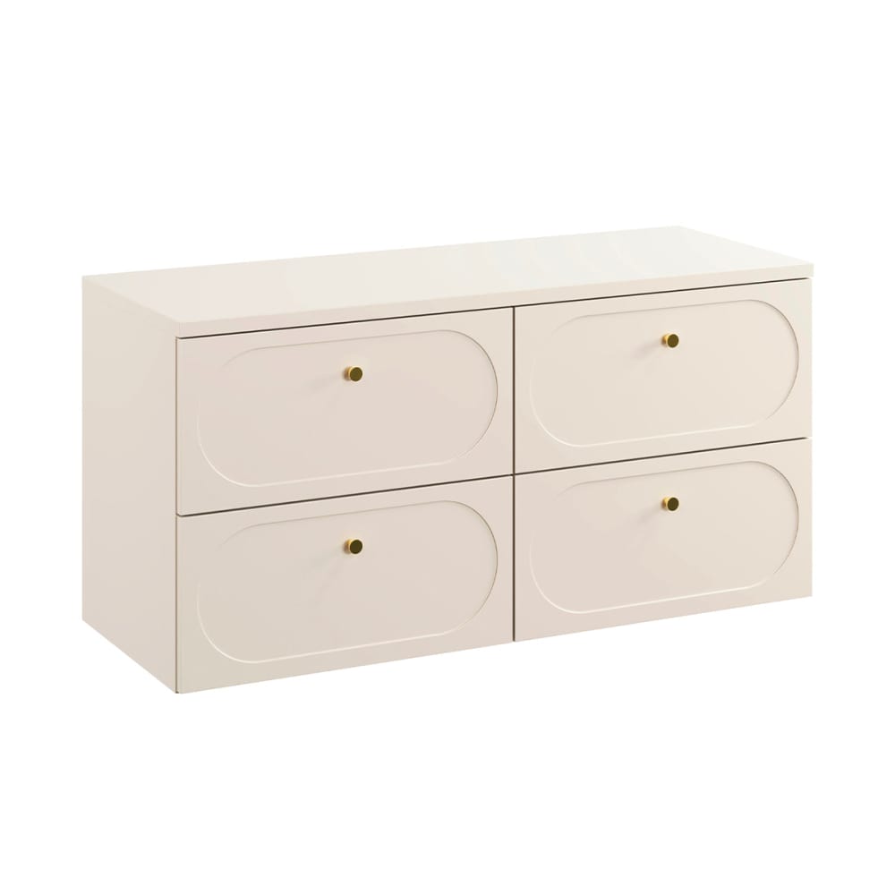 Petits meubles Waschbeckenunterschrank 120cm Laminat Sandbeige - Spanplatte
