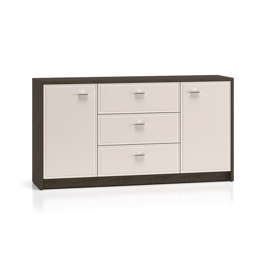 Buffet 2 portes 3 tiroirs stratifiés beige