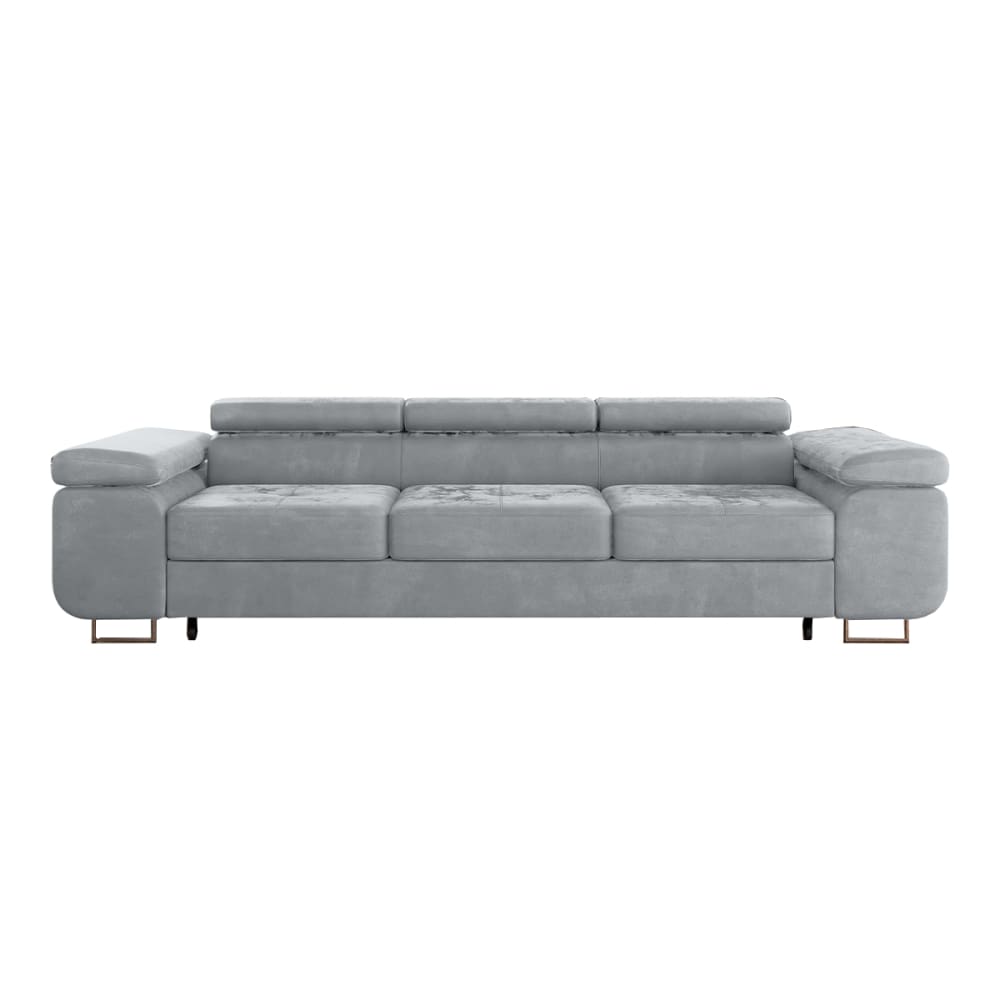 Canapé convertible 3 places tissu gris