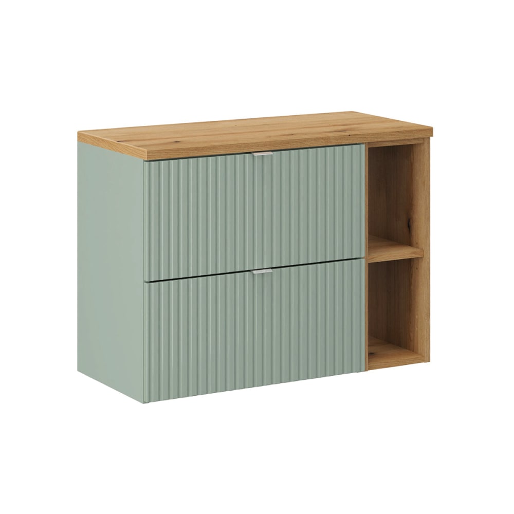 Petits meubles Waschbeckenunterschrank 80cm MDF Grün und Holz Grün Spanplatte