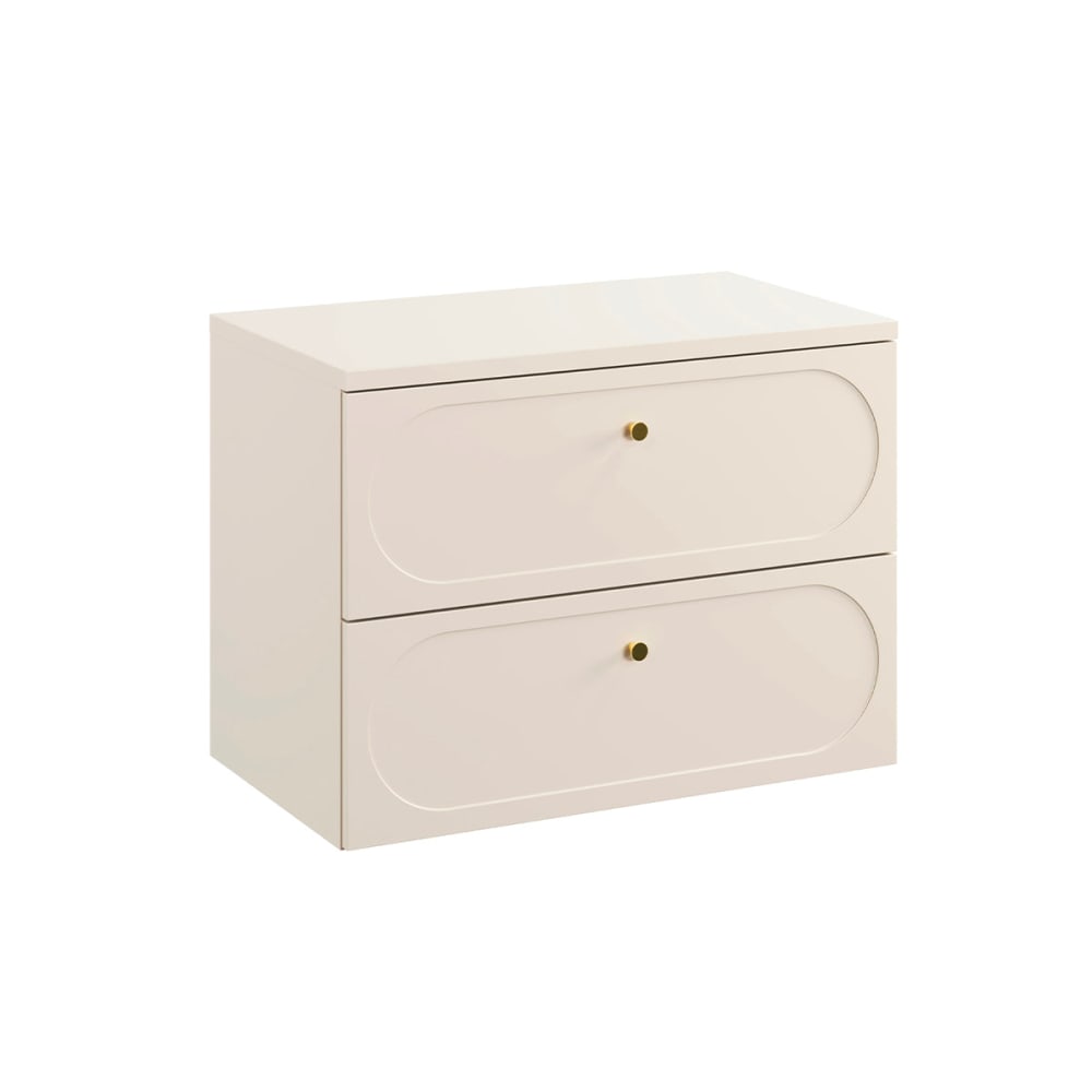 Petits meubles Waschbeckenunterschrank 80cm Laminat Sandbeige - Spanplatte