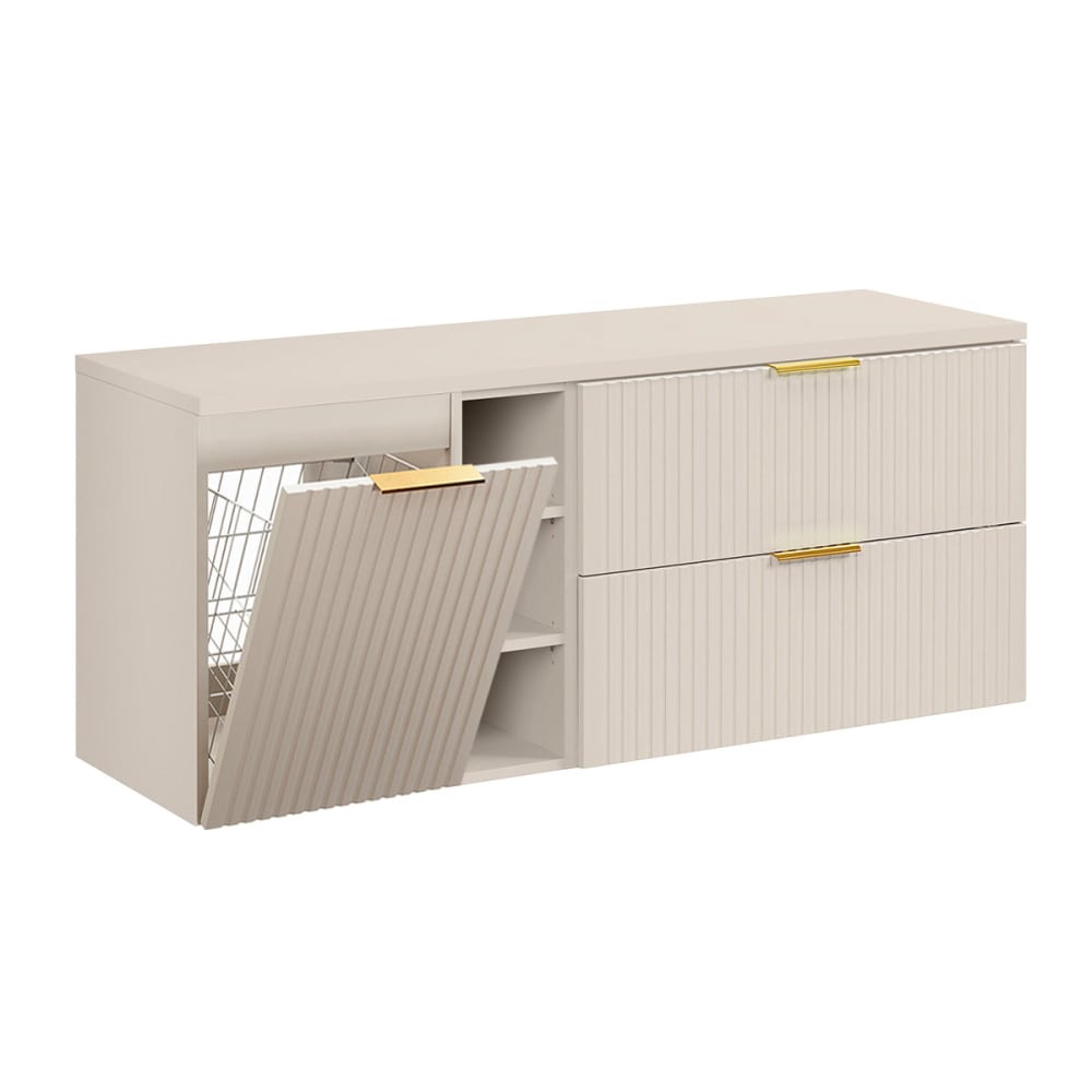 Petits meubles Waschtischunterschrank 140cm MDF Kaschmir Beige Spanplatte