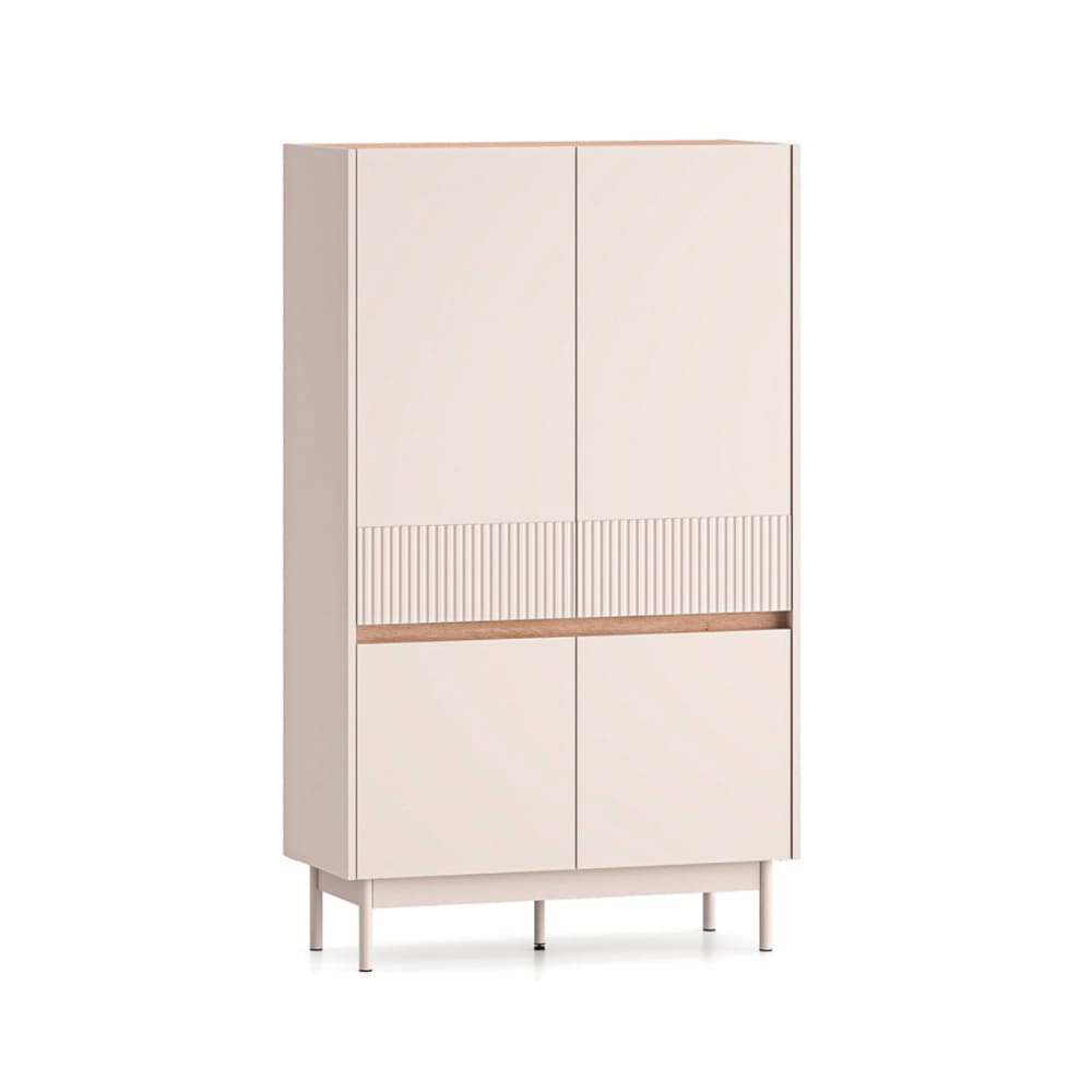 Buffet haut 4 portes panneaux mdf beige