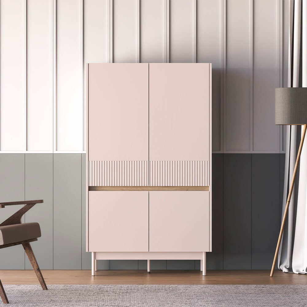 Buffetschrank 4 Türen MDF Kaschmir und Holz - Maisons Du Monde