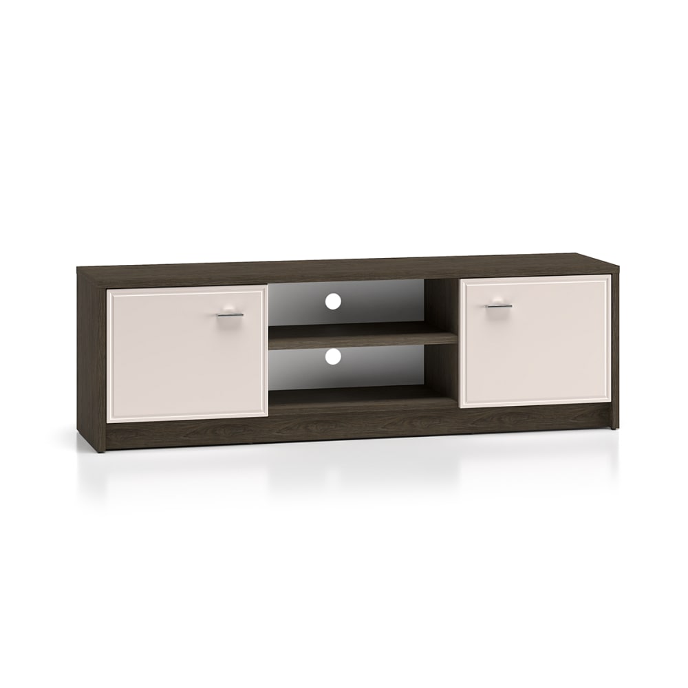 Meuble TV 2 portes stratifiés beige