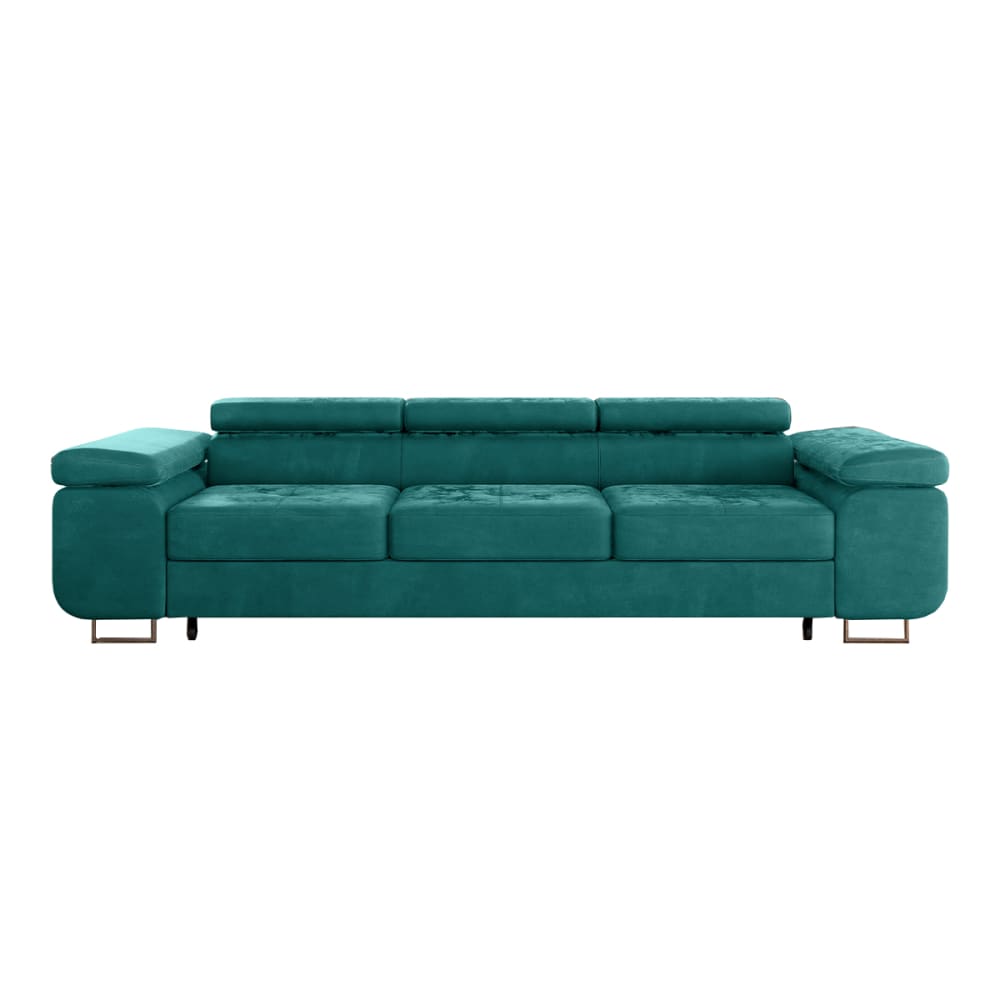 Canapé convertible 3 places tissu vert sapin