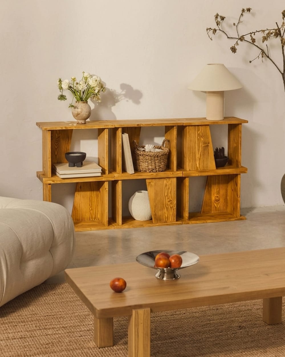 Étagère modulaire design marron clair