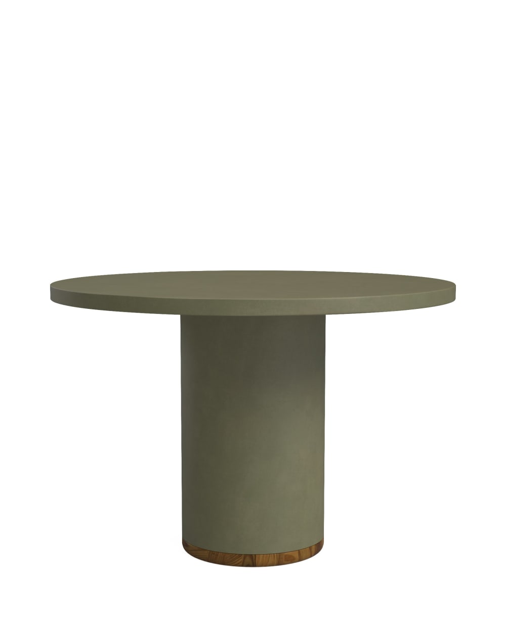 Table à manger en microciment vert olive 110 cm