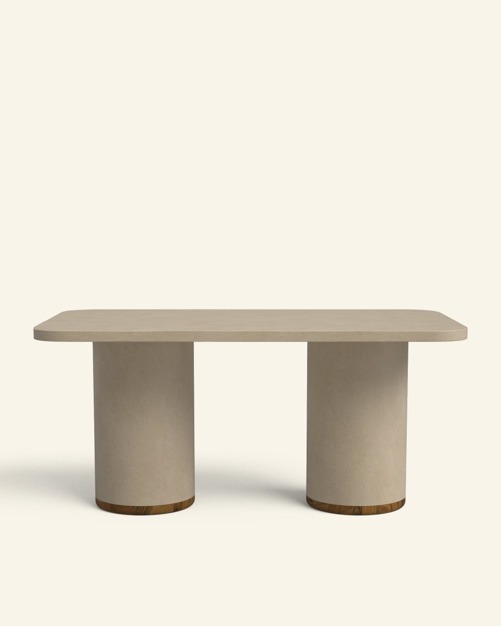 Table à manger en microciment couleur sable 160 cm