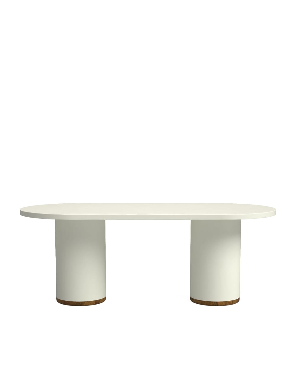 Table à manger en microciment blanc cassé 200 cm