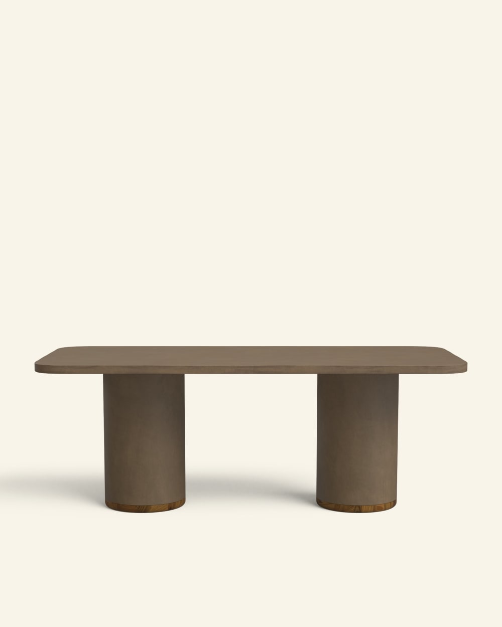 Table à manger en microciment couleur terre 180 cm