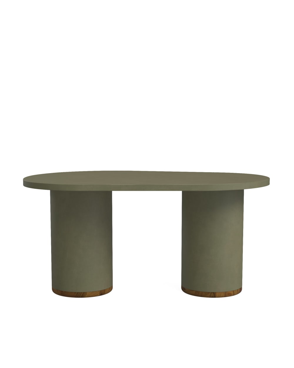 Table à manger en microciment vert olive 160 cm