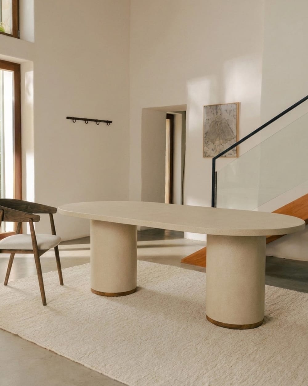 Esstisch aus Mikrozement Sandfarbe 180 cm - Maisons Du Monde