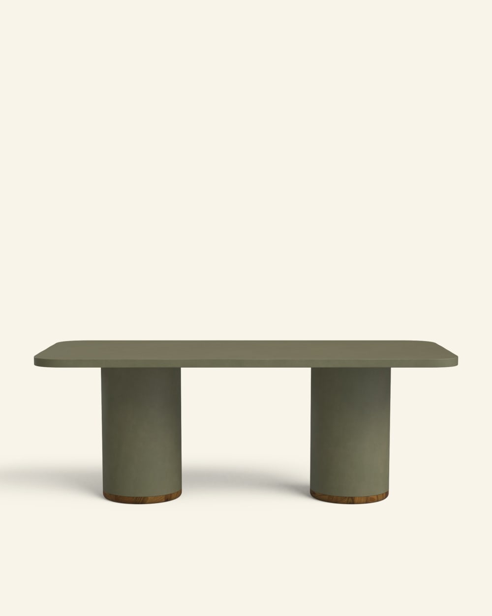 Table à manger en microciment vert olive 180 cm