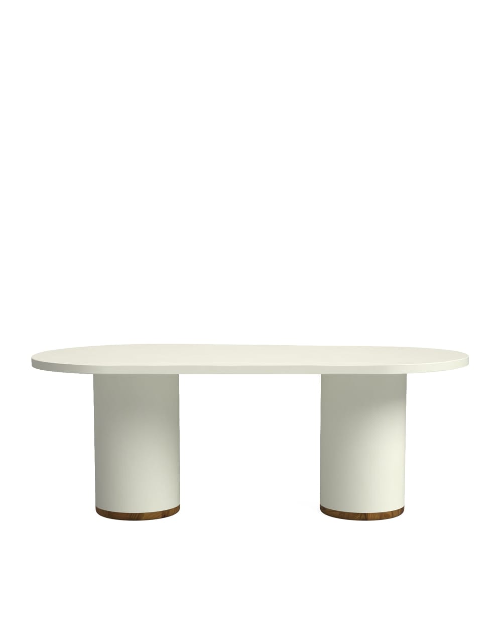 Table à manger en microciment blanc cassé 200 cm