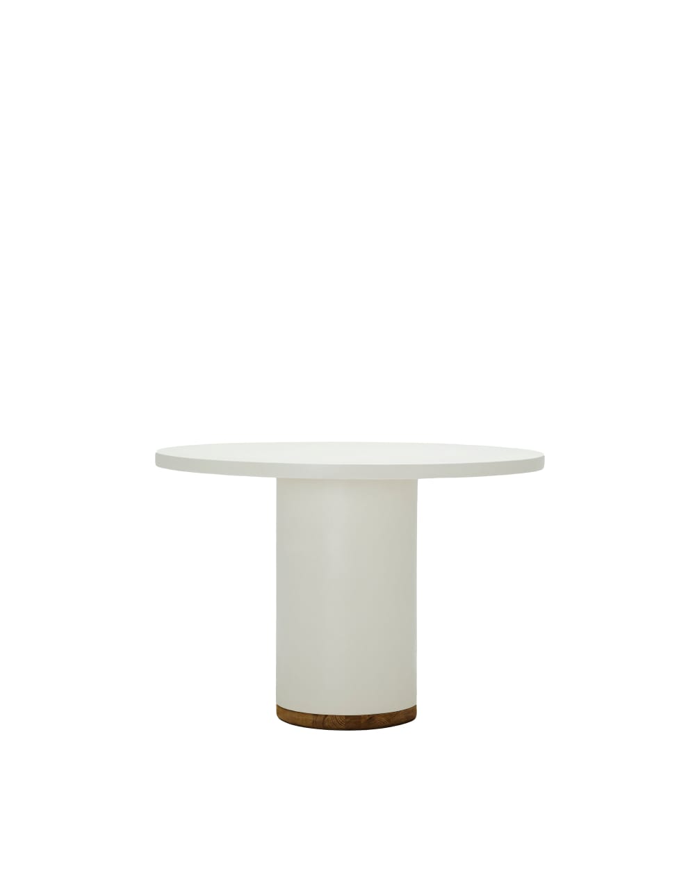 Table à manger en microciment blanc cassé 110 cm