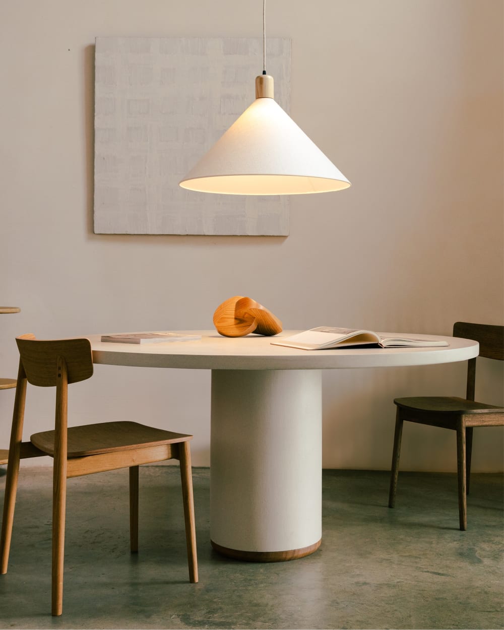 Esstisch aus Mikrozement Off-White 110 cm - Maisons Du Monde
