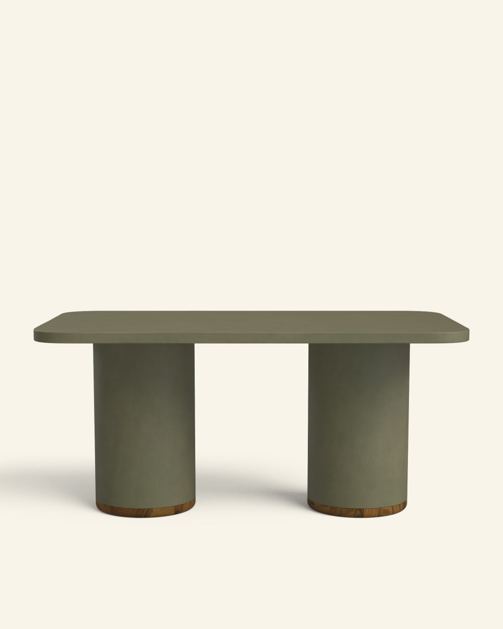 Table à manger en microciment vert olive 160 cm