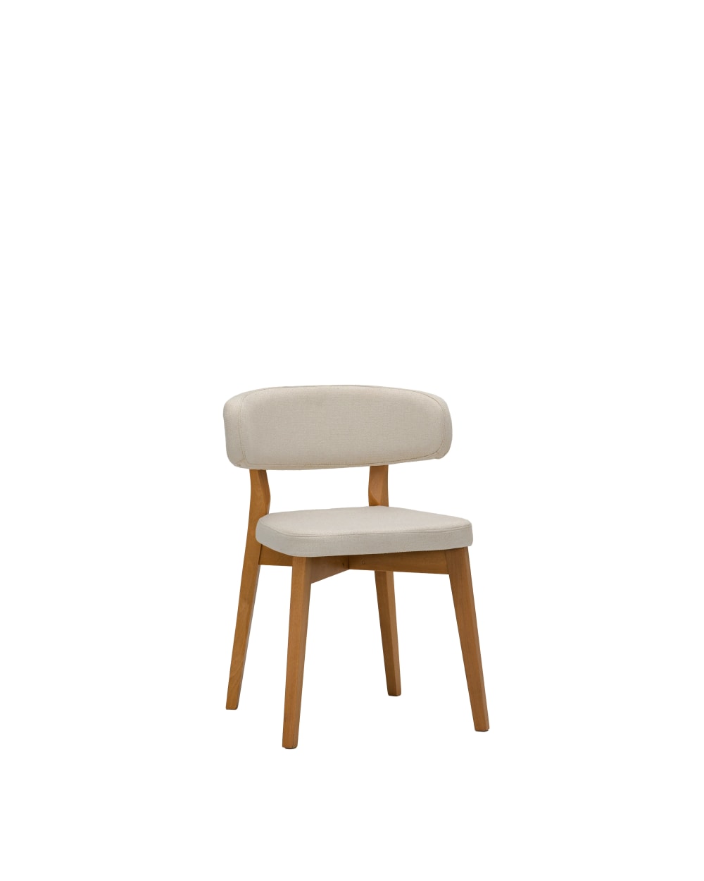 Chaise tapissée bois beige
