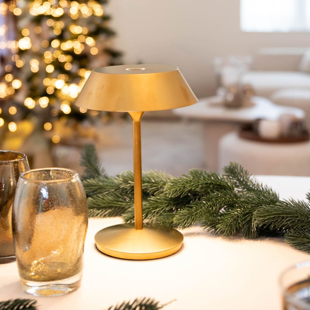 Lampe de table métal doré rechargeable — vue 3