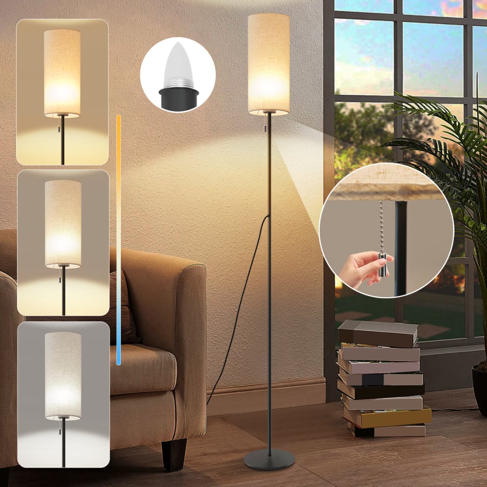 Brunhilde - lampadaire led en métal, coloris noir, l 151 cm, max. 4 w — vue 3