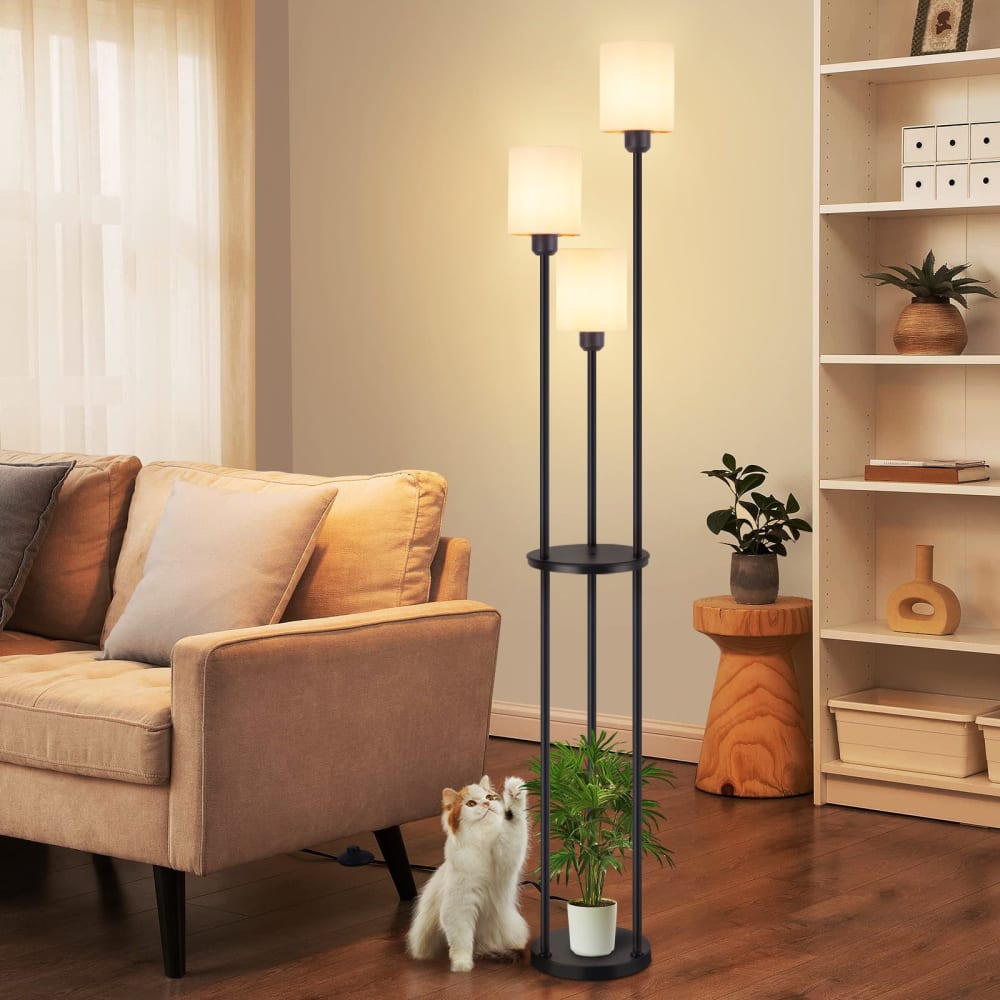 Lampadaire en métal, L:22, noir - Maisons du Monde