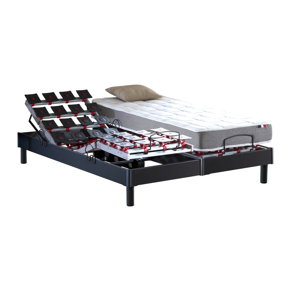 Sommier électrique matelas mousse à mémoire forme 2x80x200
