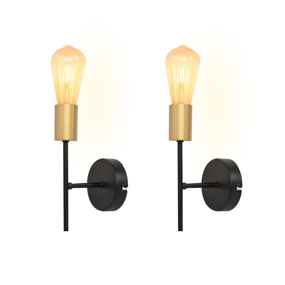 Nettlife Langston - Wandleuchte aus Metall, Schwarz, 23 cm, E27, max. 25 W style modern Schwarz Metall