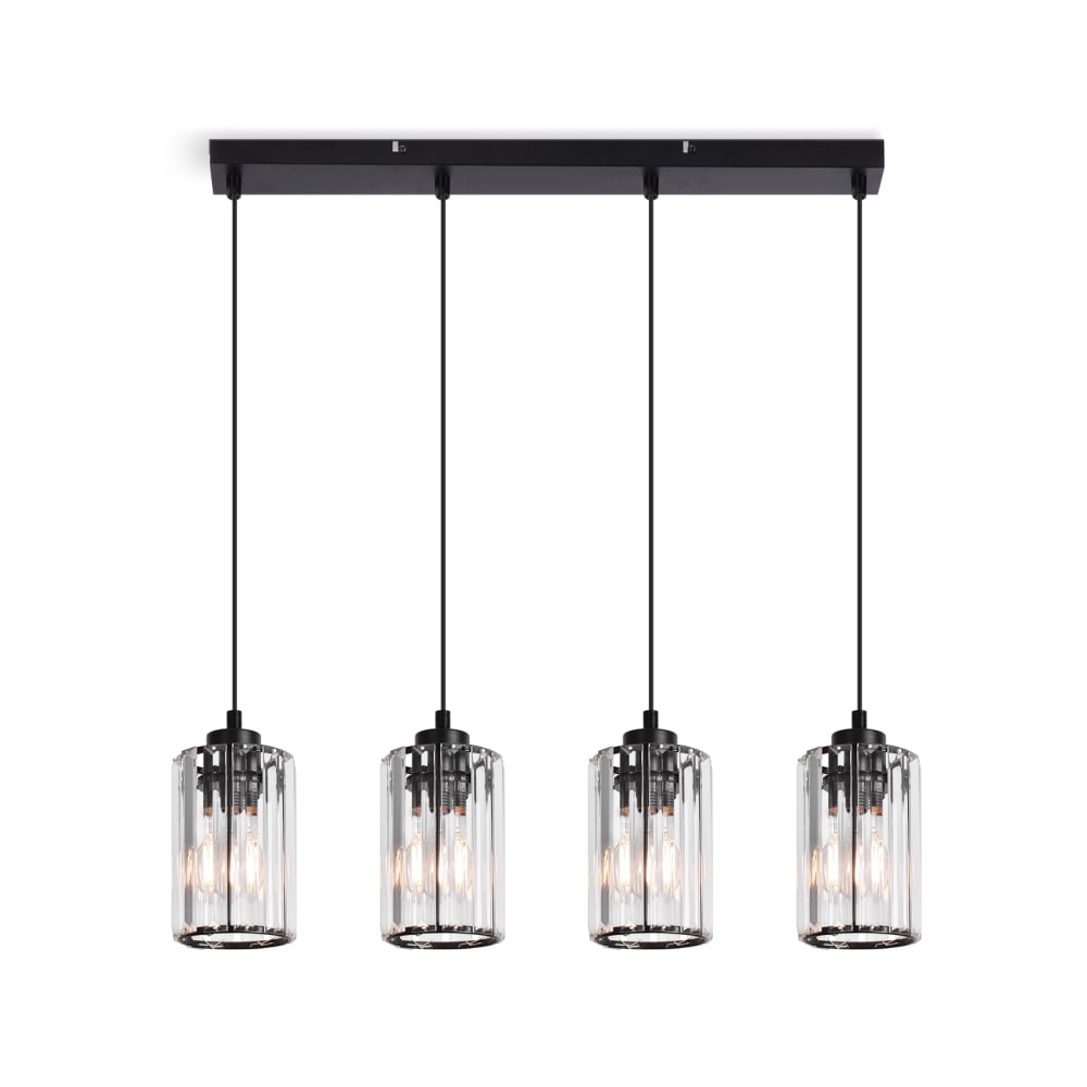 Nettlife Ottmar - Pendelleuchte aus Metall, Schwarz, L 58 cm, E27, max. 25 W style modern Schwarz Metall