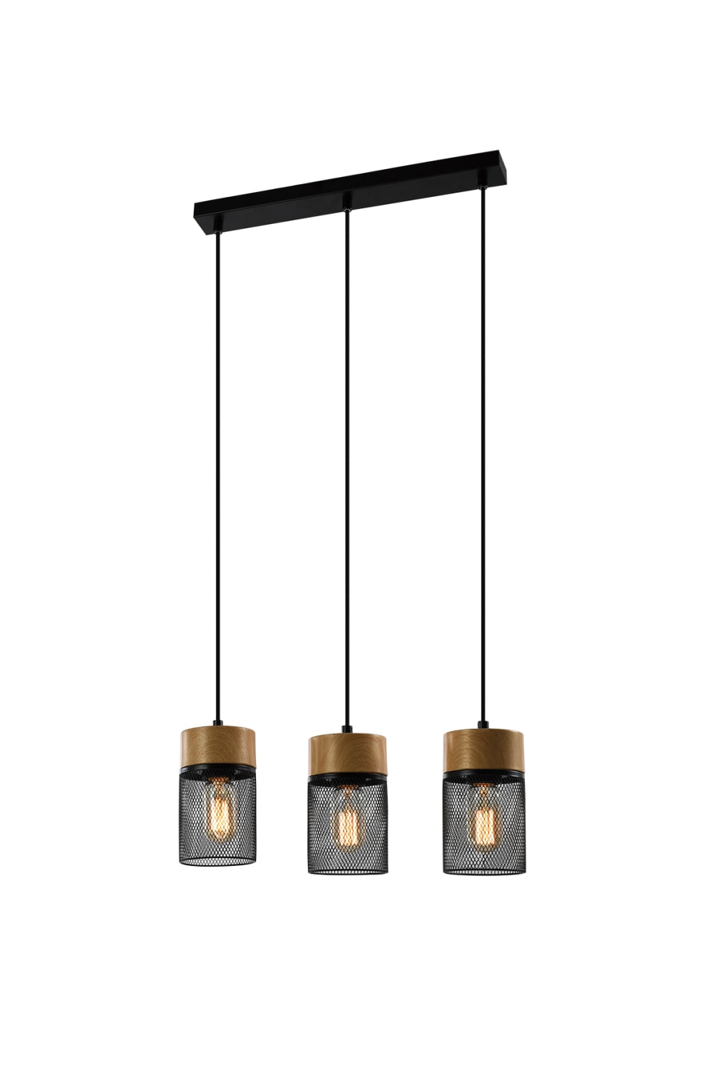 Nettlife Nelly - Pendelleuchte aus Metall, Schwarz, L 46 cm, E27, max. 25 W style modern Schwarz Metall