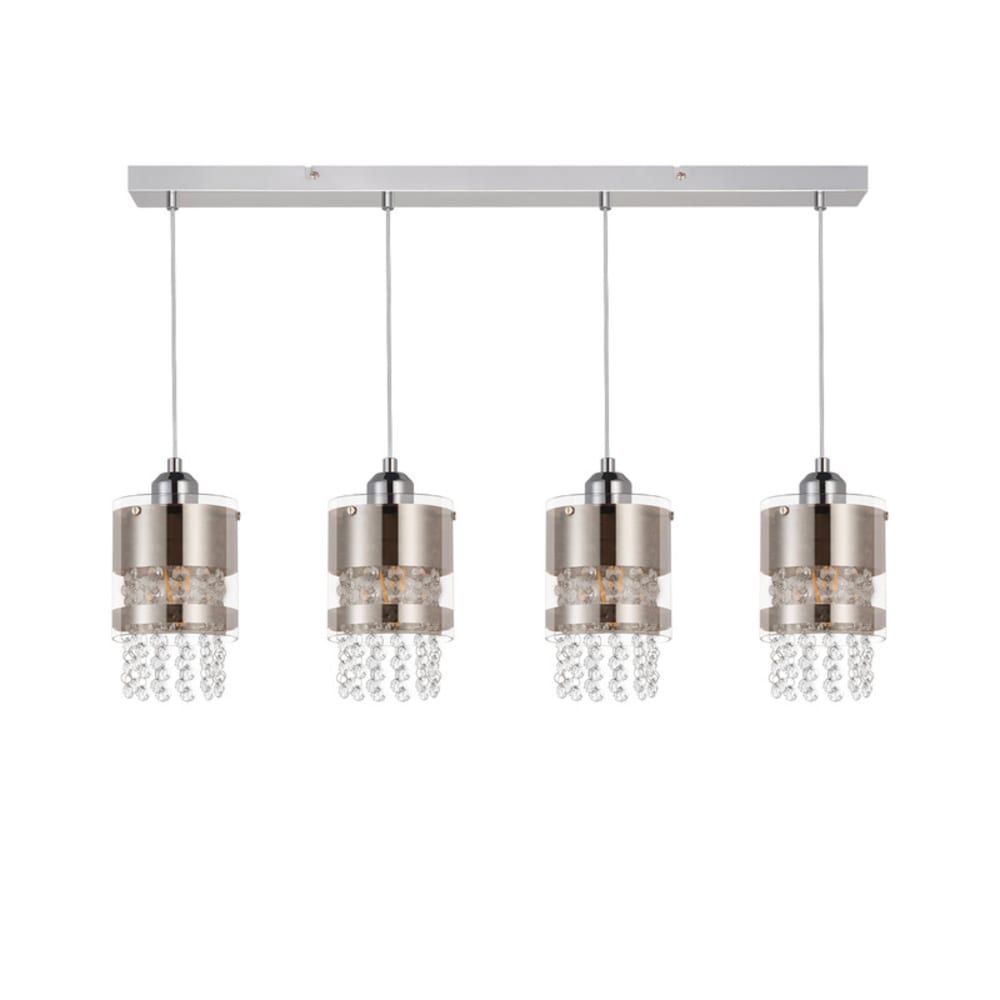 Nettlife Kaminski - Pendelleuchte aus Metall, Silber, L 86 cm, E27, max. 25 W style modern Silber Metall