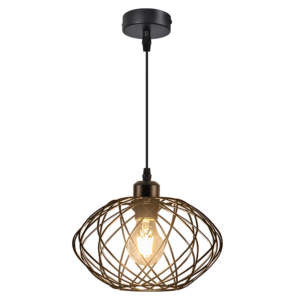 Emmendingen - suspension en métal, noir, l 25 cm, e27 — vue 3