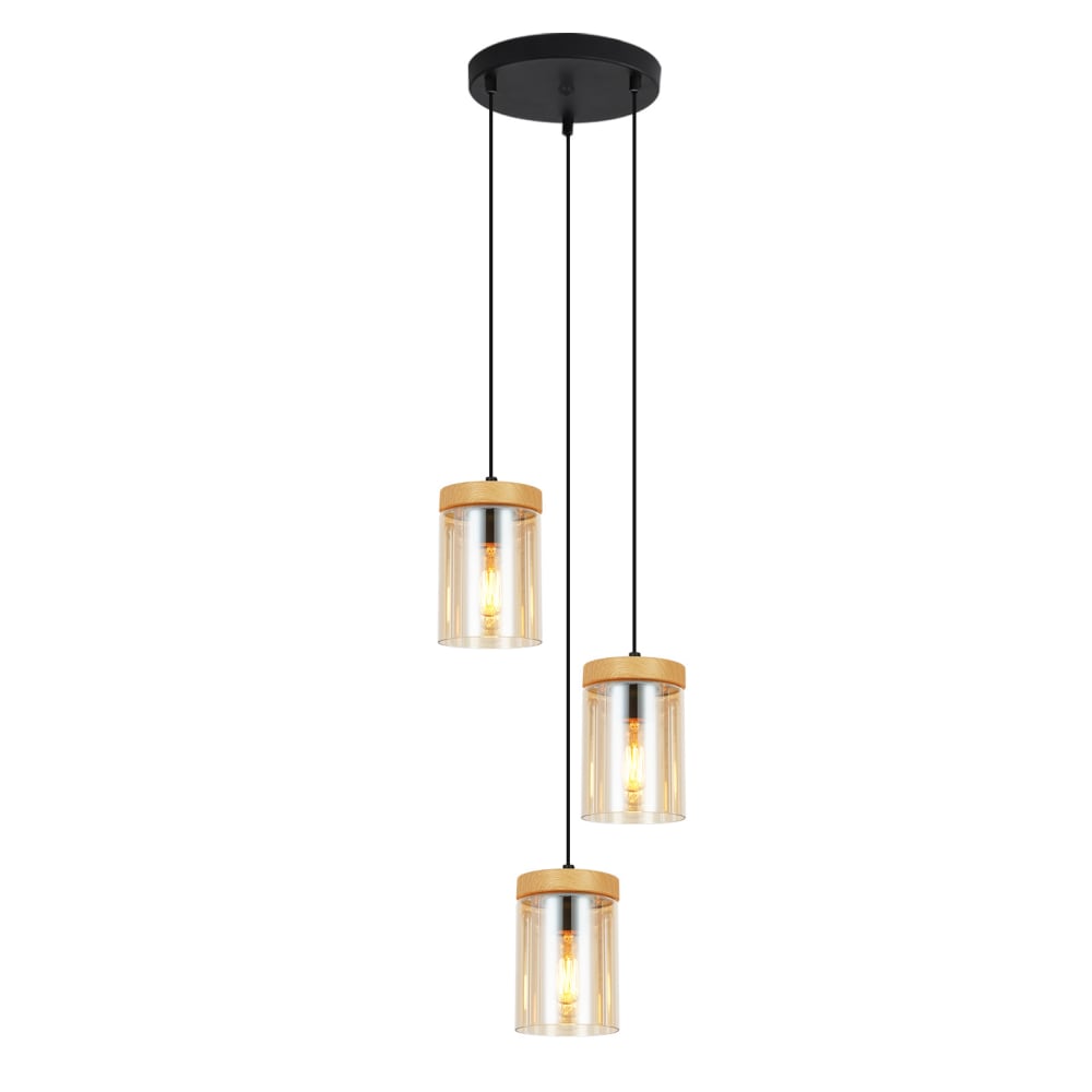 Nettlife Ottilie - Pendelleuchte aus Metall, Schwarz, L 30 cm, E27, max. 25 W style modern Schwarz Metall