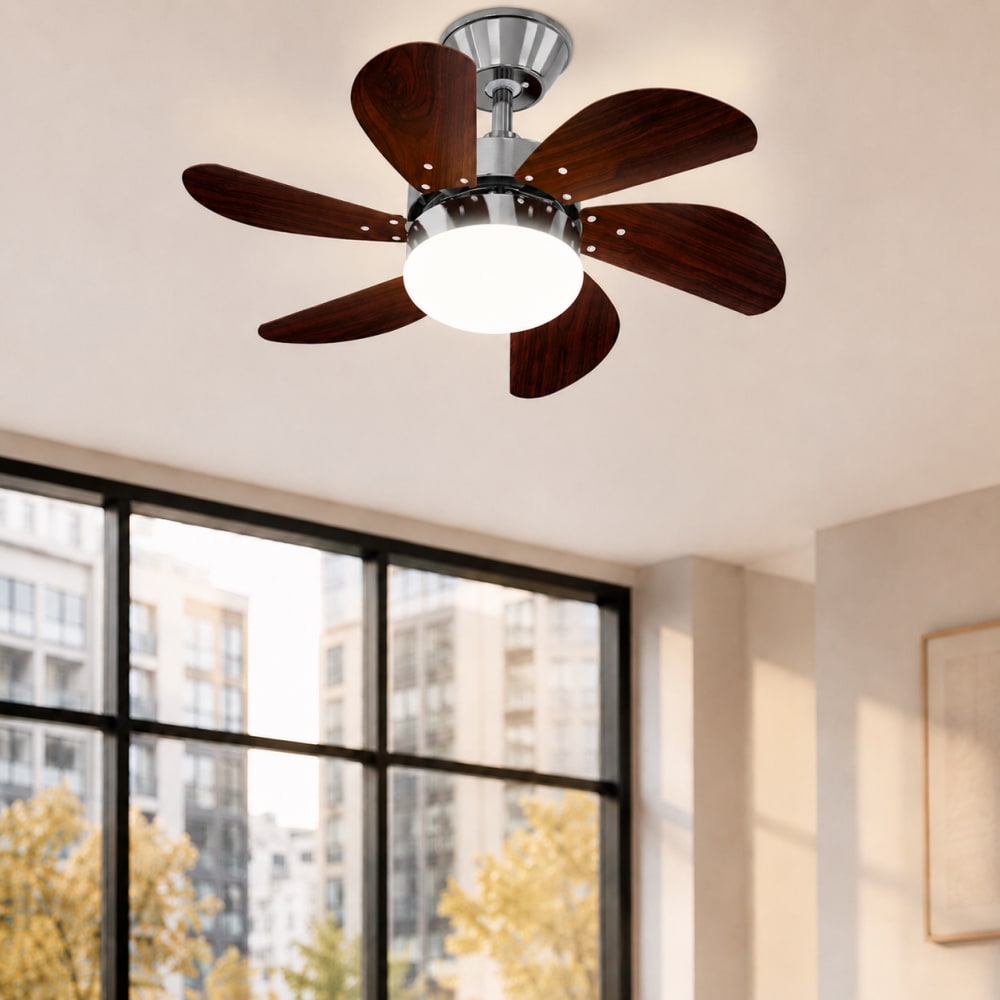 Adorf - Deckenventilator aus Metall, Silber, L 75 cm, max. 40 W -