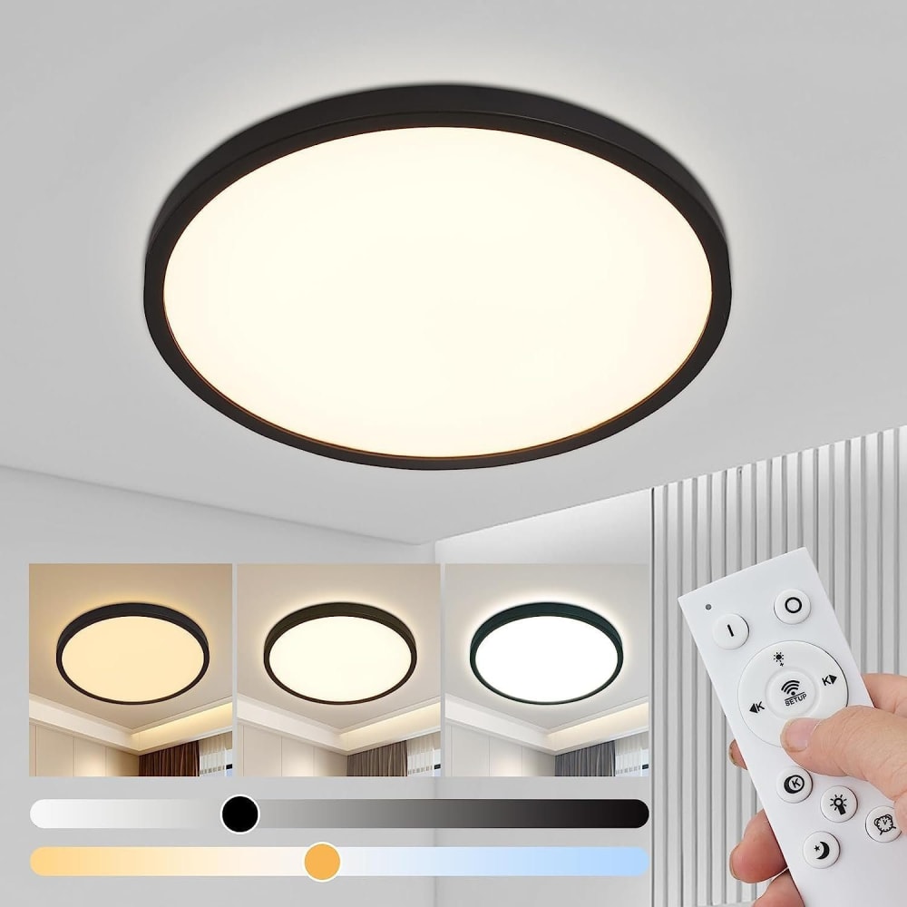 Glaube - plafonnier led en plastique, coloris noir, l 30 cm, max. 20 w — vue 3