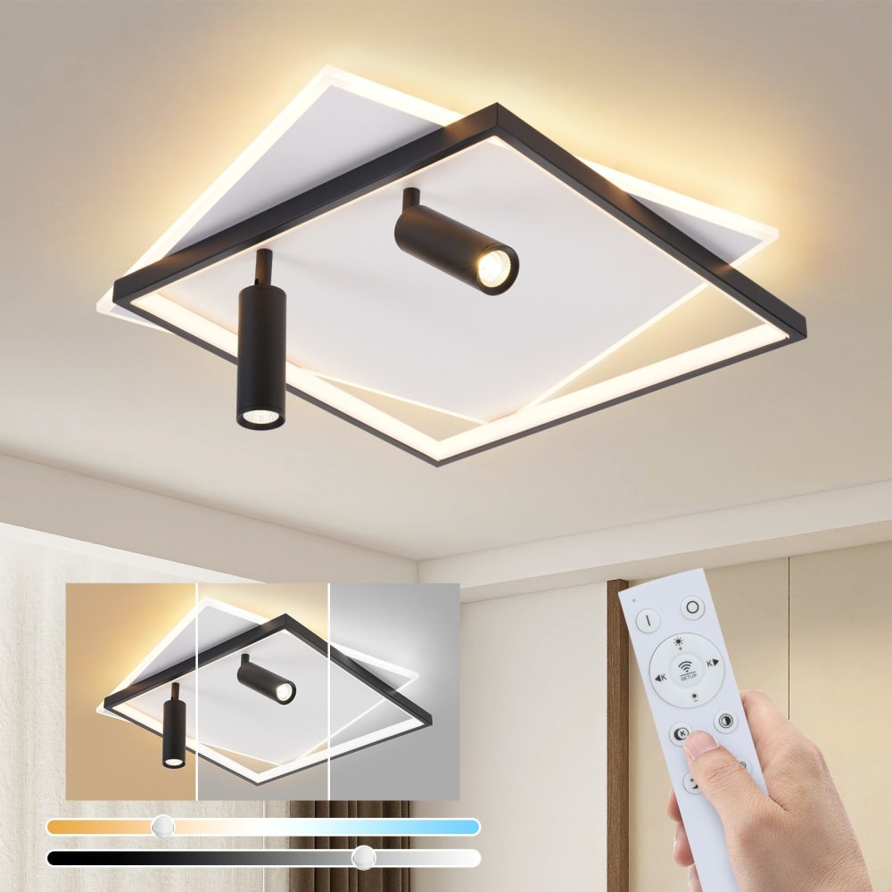 Neikirk - LED-Deckenstrahler aus Metall, Weiß, L 50 cm, max. 55 W