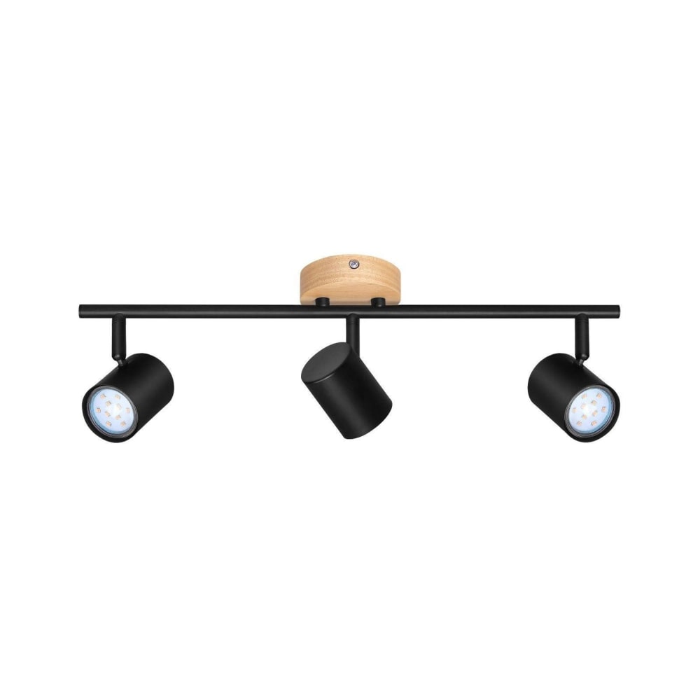 Bottrop - spot de plafond en métal, noir, l 43 cm, gu10