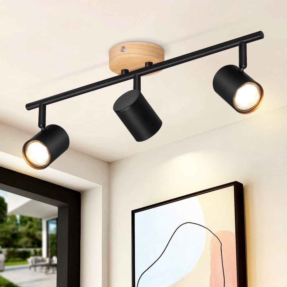Bottrop - spot de plafond en métal, noir, l 43 cm, gu10 — vue 3