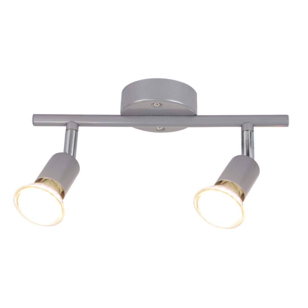 Nettlife Myers - Deckenstrahler aus Metall, Silber, L 26 cm, GU10, max. 6 W style modern Silber Metall